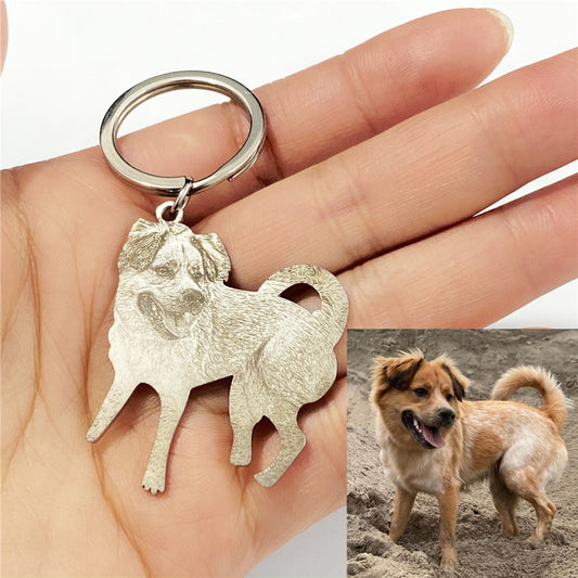 DIY Personalized Laser Stainless Steel Pet Photo Keychain